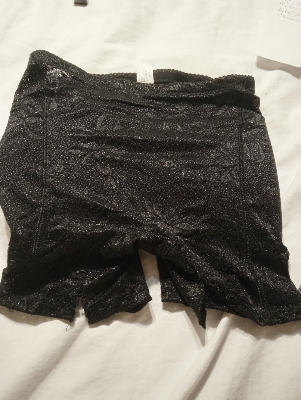 Black Shimmery Lace Trim Butt And Hip Padded Underwear